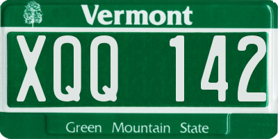 VT license plate XQQ142