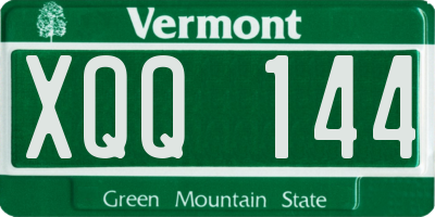 VT license plate XQQ144