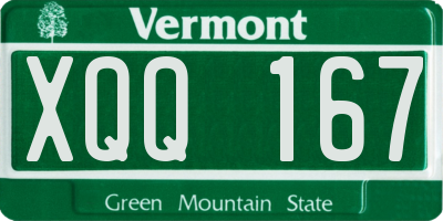 VT license plate XQQ167