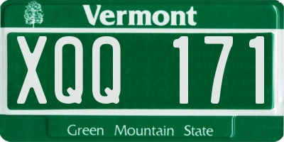 VT license plate XQQ171