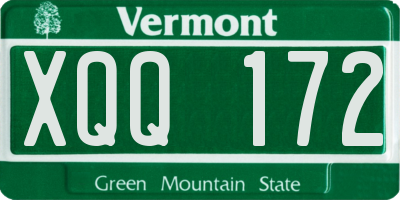 VT license plate XQQ172