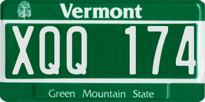 VT license plate XQQ174