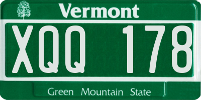 VT license plate XQQ178