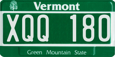 VT license plate XQQ180