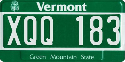 VT license plate XQQ183
