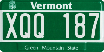 VT license plate XQQ187