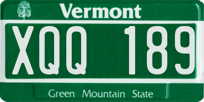 VT license plate XQQ189