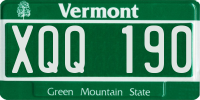 VT license plate XQQ190