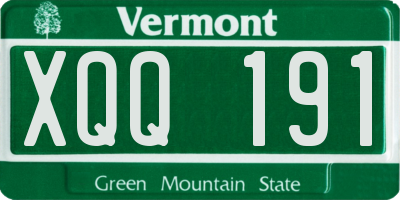 VT license plate XQQ191