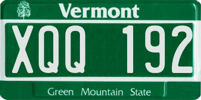 VT license plate XQQ192