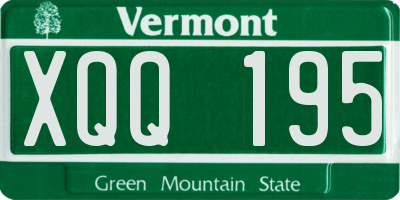 VT license plate XQQ195