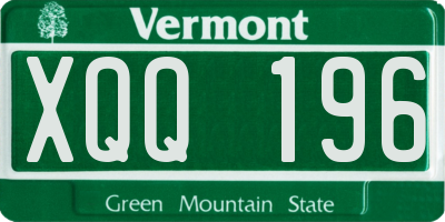 VT license plate XQQ196