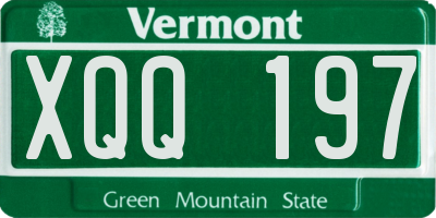 VT license plate XQQ197