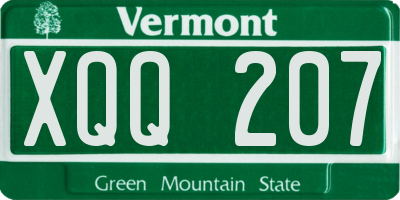 VT license plate XQQ207