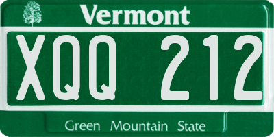 VT license plate XQQ212