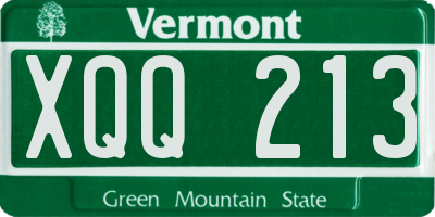 VT license plate XQQ213