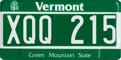 VT license plate XQQ215