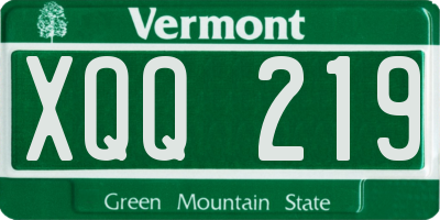VT license plate XQQ219