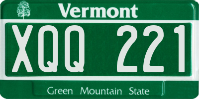 VT license plate XQQ221