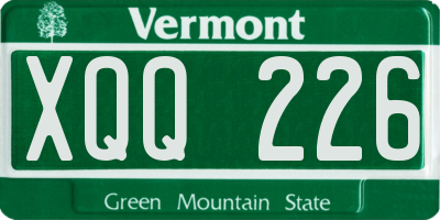 VT license plate XQQ226