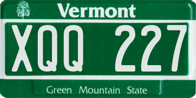 VT license plate XQQ227
