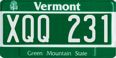 VT license plate XQQ231