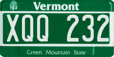 VT license plate XQQ232