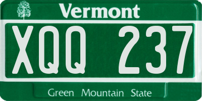 VT license plate XQQ237