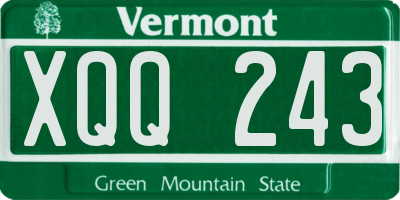 VT license plate XQQ243