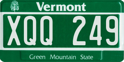 VT license plate XQQ249