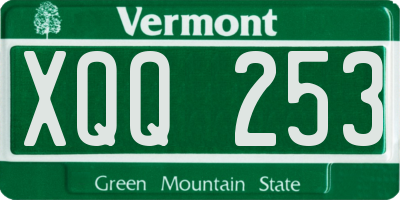 VT license plate XQQ253