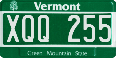 VT license plate XQQ255