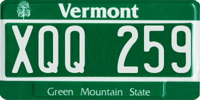 VT license plate XQQ259