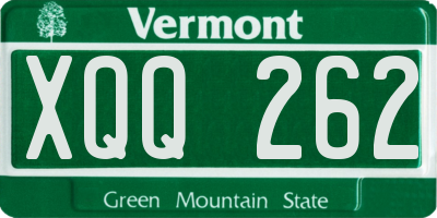VT license plate XQQ262