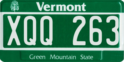 VT license plate XQQ263