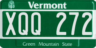 VT license plate XQQ272