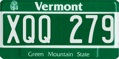 VT license plate XQQ279
