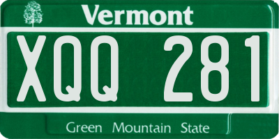 VT license plate XQQ281