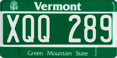 VT license plate XQQ289