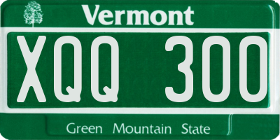 VT license plate XQQ300