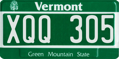 VT license plate XQQ305