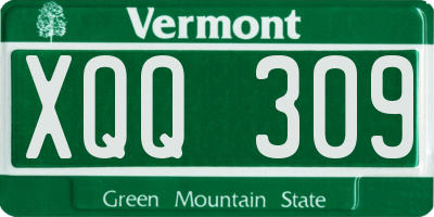 VT license plate XQQ309