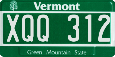 VT license plate XQQ312