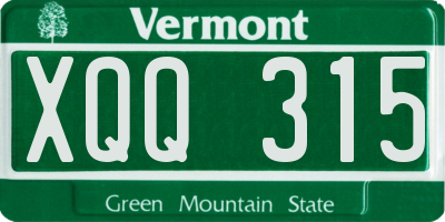 VT license plate XQQ315