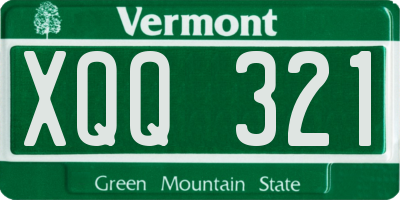 VT license plate XQQ321