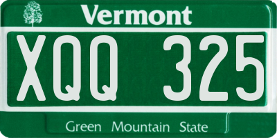 VT license plate XQQ325