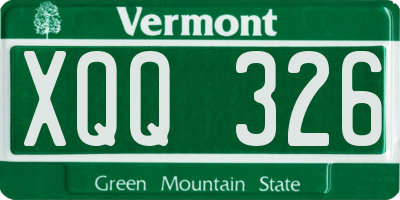 VT license plate XQQ326