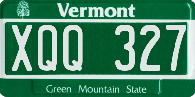 VT license plate XQQ327