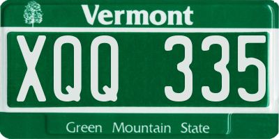 VT license plate XQQ335