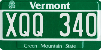 VT license plate XQQ340